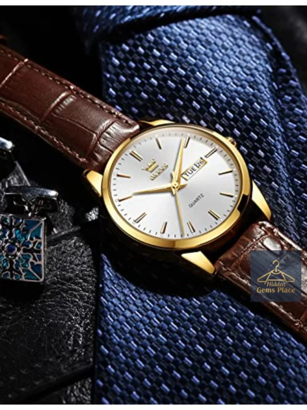 Men's Casual Quartz Watch Leather Strap Water Resistant Easy to Read